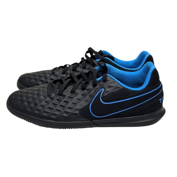 Nike Tiempo Legend 8 Club IC Mens 7 Soccer Shoes Black Blue Indoor AT6110-090 - Picture 1 of 10